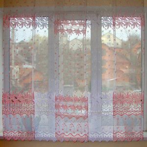 Комплект панельних фіранок Lumelle Ажур 5шт карниз 150см рожевий з білим (54п)