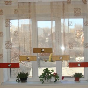 Комплект панельних фіранок Lumelle Абстракція Квадрати 5шт карниз 190см бежевий (10п)