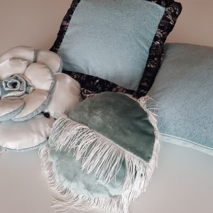 Комплект декоративних подушок Lumelle Made 38х38см 2шт 28х28см 1шт 35х35см 1шт бірюзові з молочним (п_0567)