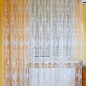 Готова тюль Lumelle Фатинка з гарним візерунком Damask 600х275см бІлий (1_2т)