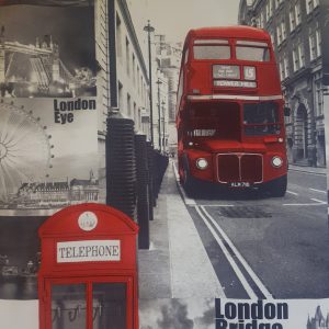 Комплект панельных занавесок Lumelle London 3шт карниз 165см серый с красным (71_3п)