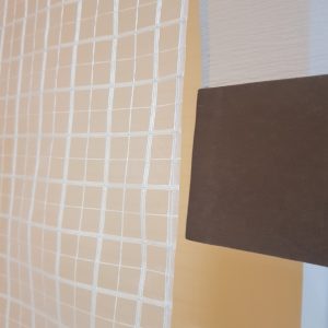 Комплект панельних фіранок Lumelle Клітинка і смужка 5шт карниз 250см бежевий з коричневим (70_2п)