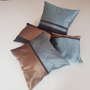 Комплект декоративних подушок lumelle Geometric 40х40см 1шт 30х30см 1шт 37х28см 1шт 37х37см 1шт бірюза з шоколадним (п_0041)