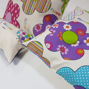 Комплект декоративних подушок Lumelle Flowers Abstract 40х40см 2шт 38х18см 1шт молочні (п_0592)