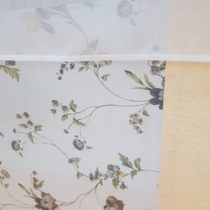 Комплект панельних фіранок Lumelle Троянди 5шт карниз 200см коричневий з молочними рожевим (29_3п)