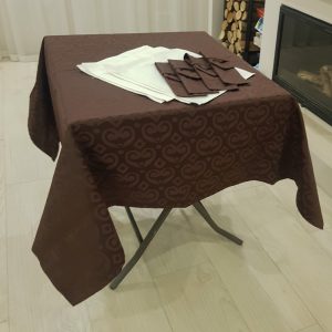 Комплект для сервірування Lumelle Damask, 9 предметів, шоколадний (20_2с)