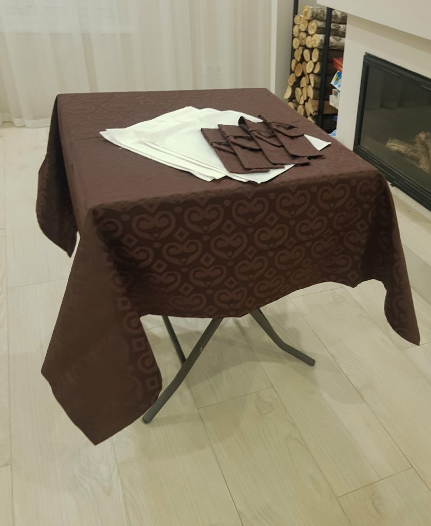 Комплект для сервірування Lumelle Damask, 9 предметів, шоколадний (20_2с)