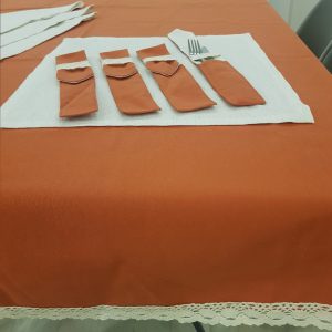 Комплект для сервірування Lumelle Ажур, 9 предметів, теракотовий (7с)