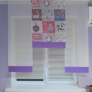 Комплект панельних фіранок Lumelle Kids 3шт карниз 120см фіолетовий з білим (6_4п)