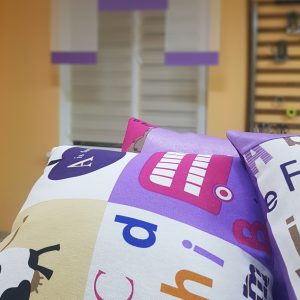 Комплект панельних фіранок Lumelle Kids 3шт карниз 120см фіолетовий з білим (6_4п)