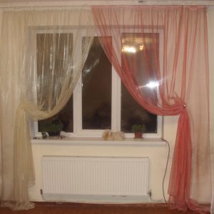 Комплект тюль Lumelle Ніжність рожева із бежевим (23_3к)