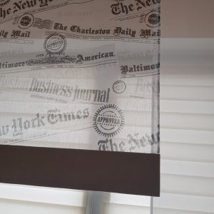 Комплект японських фіранок Lumelle New York Times  3шт ширина 1,55м білі з сірим (6_9п)