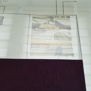Комплект панельних фіранок Lumelle Avenu Street 3шт карниз 120см білий зі сливовим (7_4п)