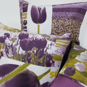 Комплект декоративних подушок Lumelle Flowers Abstract 37х37см 2шт 37х30см 1шт фіолетивий  (п_0665)