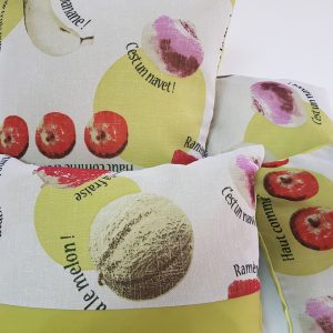 Комплект декоративних подушок Lumelle Fructs 40х40см 1шт 40х33см 1шт 26х26см 2шт білі з салатовим (п_0652)