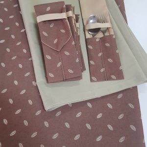 Скатертина для кухні Lumelle Зерно кави 140х225см 1шт коричневий з бежевим тефлон (11_7с)