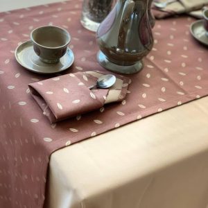 Комплект для кухні Lumelle Кава скатертина 1шт, ранер 1шт, рукавиця і прихватка, коричневий з бежевим (11_2с)