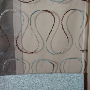 Комплект панельних фіранок на петлях Lumelle Geometric 5шт карниз 230см Бірюзовий з шоколадним (70_7п)