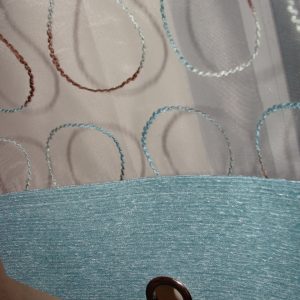 Комплект панельних фіранок на петлях Lumelle Geometric 5шт карниз 230см Бірюзовий з шоколадним (70_7п)