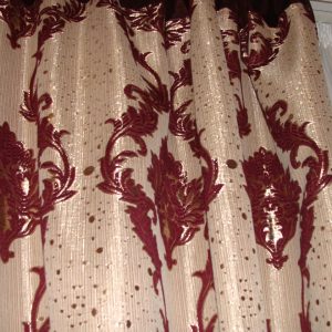 Комплект штор Lumelle Damask 2шт 100х270см Бордовий з бежевим (14ш)