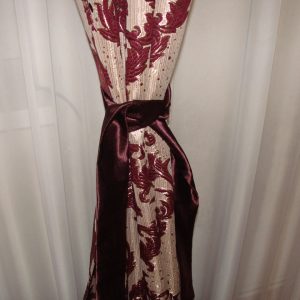 Комплект штор Lumelle Damask 2шт 100х270см Бордовий з бежевим (14ш)