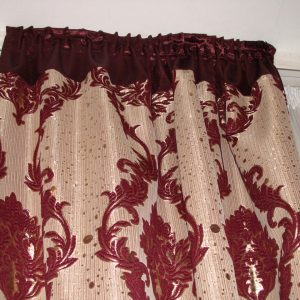 Комплект штор Lumelle Damask 2шт 100х270см Бордовий з бежевим (14ш)