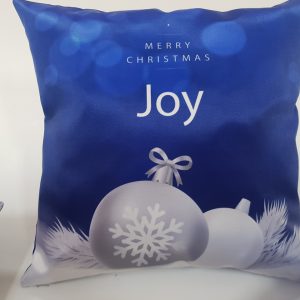 Комплект декоративних подушок Lumelle Merry Chritmas 40х40см 3шт сині з принтом (п_0681п)