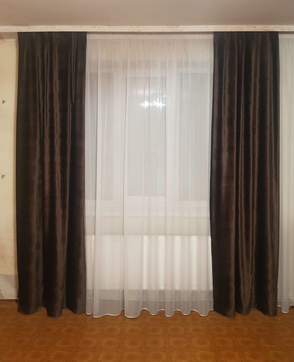 Комплект готових штор Lumelle Оксамит, 2 шт, 100×248 см, шоколадний (11_5ш)