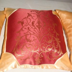 Комплект декоративних подушок Lumelle Damask 35х35 4шт теракотовий із золотим (п_0526)