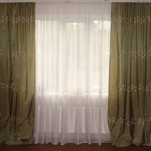 Штори Lumelle Тафта з горизонтальним малюнком оливкові (16ш)