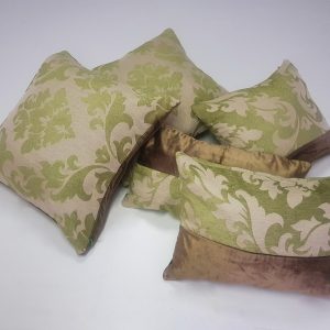 Комплект декоративних подушок Lumelle Damask 40х40см 2шт 30х33см 1шт 36х28см 1шт 38х22см 1шт зелені (п_0697)