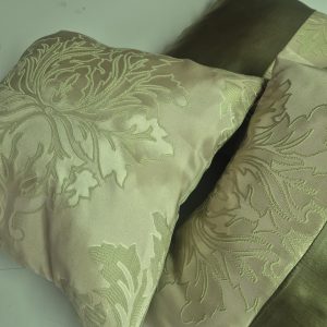 Комплект декоративних подушок Lumelle Damask двосторонні 4шт оливковий із салатовим (п_0711)