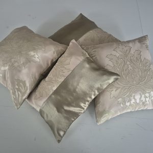 Комплект декоративних подушок Lumelle Damask двосторонні 4шт оливковий із салатовим (п_0711)