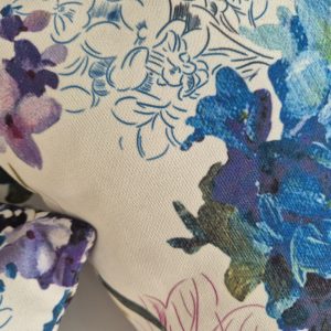 Комплект декоративних подушок Lumelle Flowers 3шт 37х37см синій з молочним (п_0720)