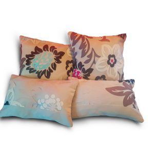 Комплект декоративних подушок Lumelle Flowers 36х36см 2шт 36х23см 2шт бежеві з м’ятним (п_0044)