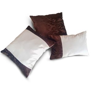 Комплект декоративних подушок Lumelle Damask 44х44см 2шт 44х26см 1шт венге і молочний (п_0055)