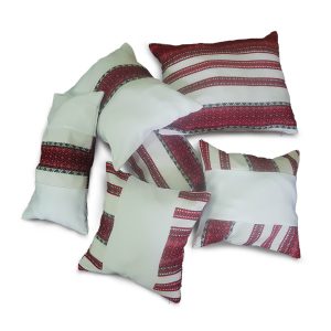 Комплект декоративних подушок Lumelle Ukrainian Pattern 6шт молочний з червоним (п_0060)