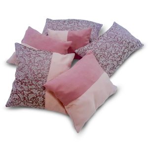 Комплект декоративних подушок Lumelle Simple Plants  40х25см 2шт 30х30см 1шт 25х17см 1шт 30х25см 2шт рожеві та лілові (п_0105)