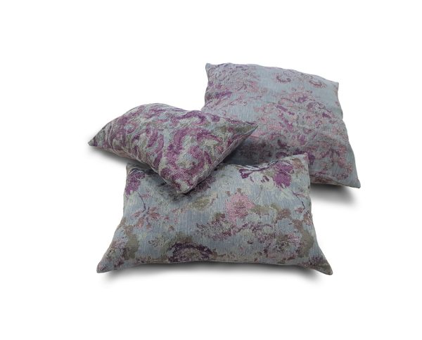 Комплект декоративних подушок Lumelle Flowers 40х40см 1шт 40х25см 1шт 40х20см 1шт Бежеві з фіолетовим (п_0010)