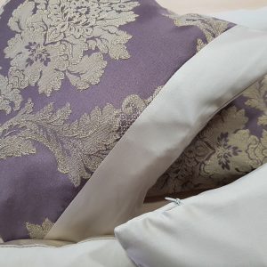 Комплект декоративних подушок Lumelle Damask 6шт фіолетові з молочним (п_0215)