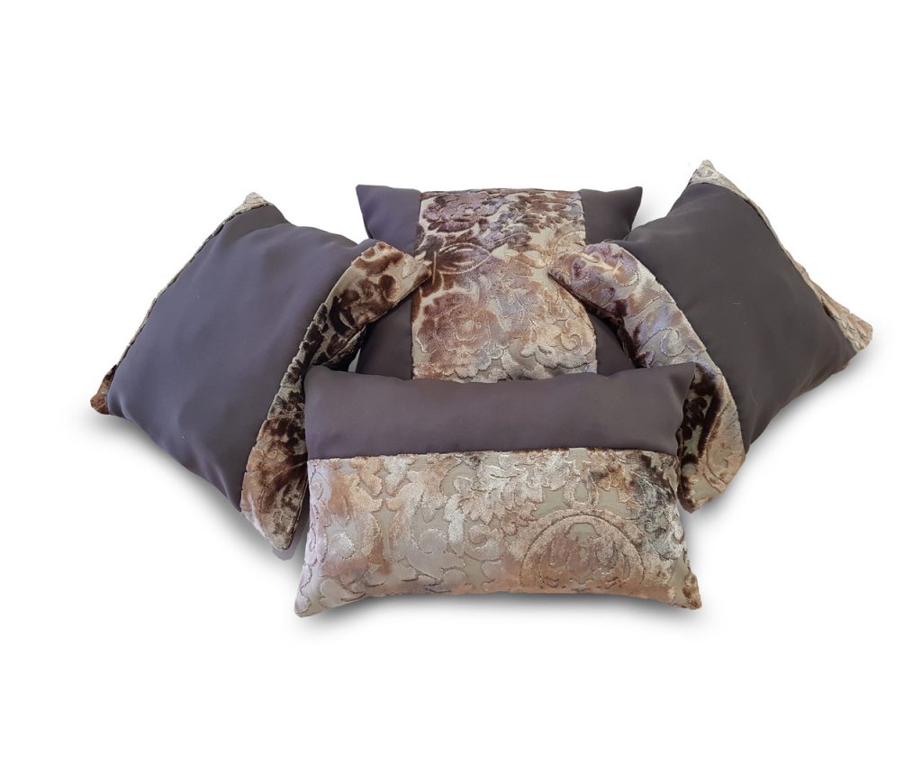 Комплект декоративних подушок L:umelle Damask 37х37см 1шт, 35х35см 2шт 25х38см 1шт шоколадний (п_0222)