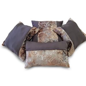 Комплект декоративних подушок L:umelle Damask 37х37см 1шт, 35х35см 2шт 25х38см 1шт шоколадний (п_0222)