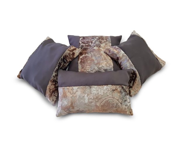 Комплект декоративних подушок L:umelle Damask 37х37см 1шт, 35х35см 2шт 25х38см 1шт шоколадний (п_0222)