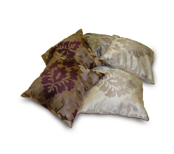 Комплект декоративних подушок Lumelle Damask 30х30см 5шт бордовий і бежевий (п_0224)