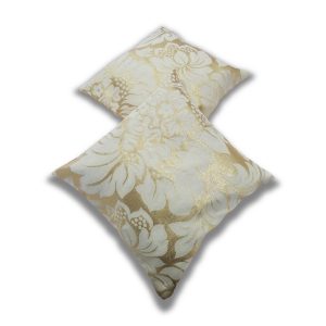 Комплект декоративних подушок Lumelle Flowers 33х33см 2шт Золотий з молочним (п_0233)