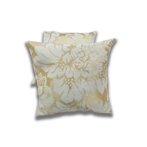 Комплект декоративних подушок Lumelle Flowers 33х33см 2шт Золотий з молочним (п_0233)