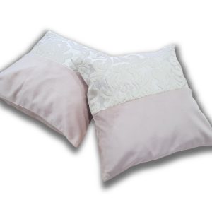 Комплект декоративних подушок Lumelle Damask 33х33см 2шт рожеві з молочним (п_0238)