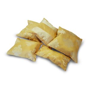 Комплект декоративних подушок Lumelle Venzel 35х35см 3шт 30х20см 1шт 35х15см 1шт м’ятний з золотим (п_0257)