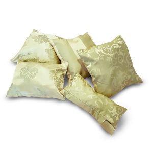Комплект декоративних подушок Lumelle Venzel 35х35см 3шт 30х20см 1шт 35х15см 1шт м’ятний з золотим (п_0257)