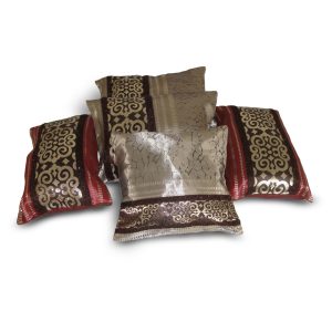 Комплект декоративних подушок Lumelle Damask 30х30см 1шт 37х27см 2 шт 35х25 2шт бежеві та бордові (п_0259)